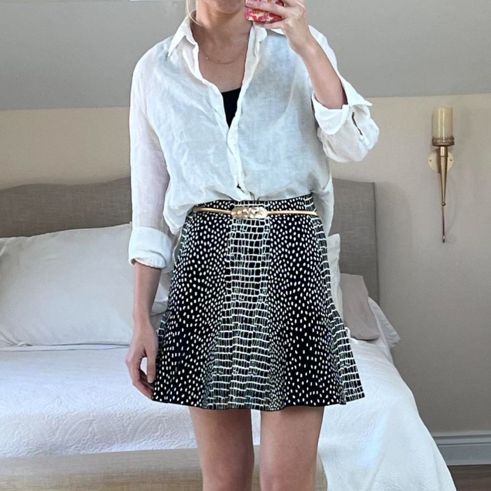 BCBGMaxAzria Black and White Skater Skirt